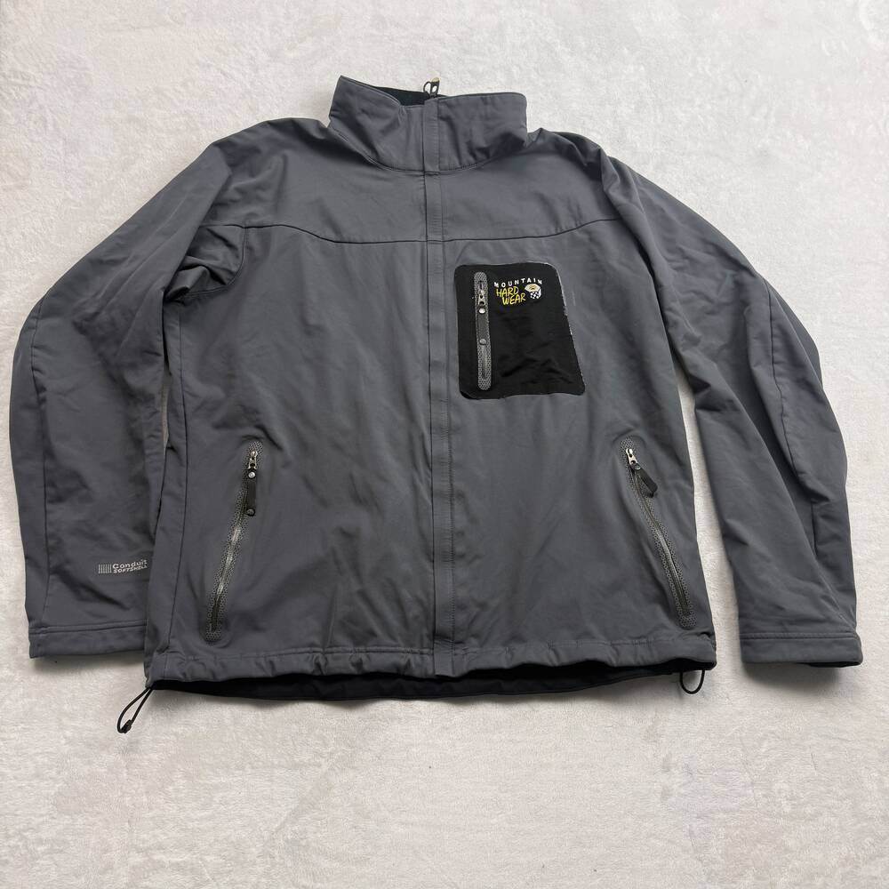 Mountain Hardwear Men's Softshell Jacket Grey Size XL Full Zip Fleece Lined